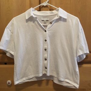 SOLD Topshop White Button Crop Too